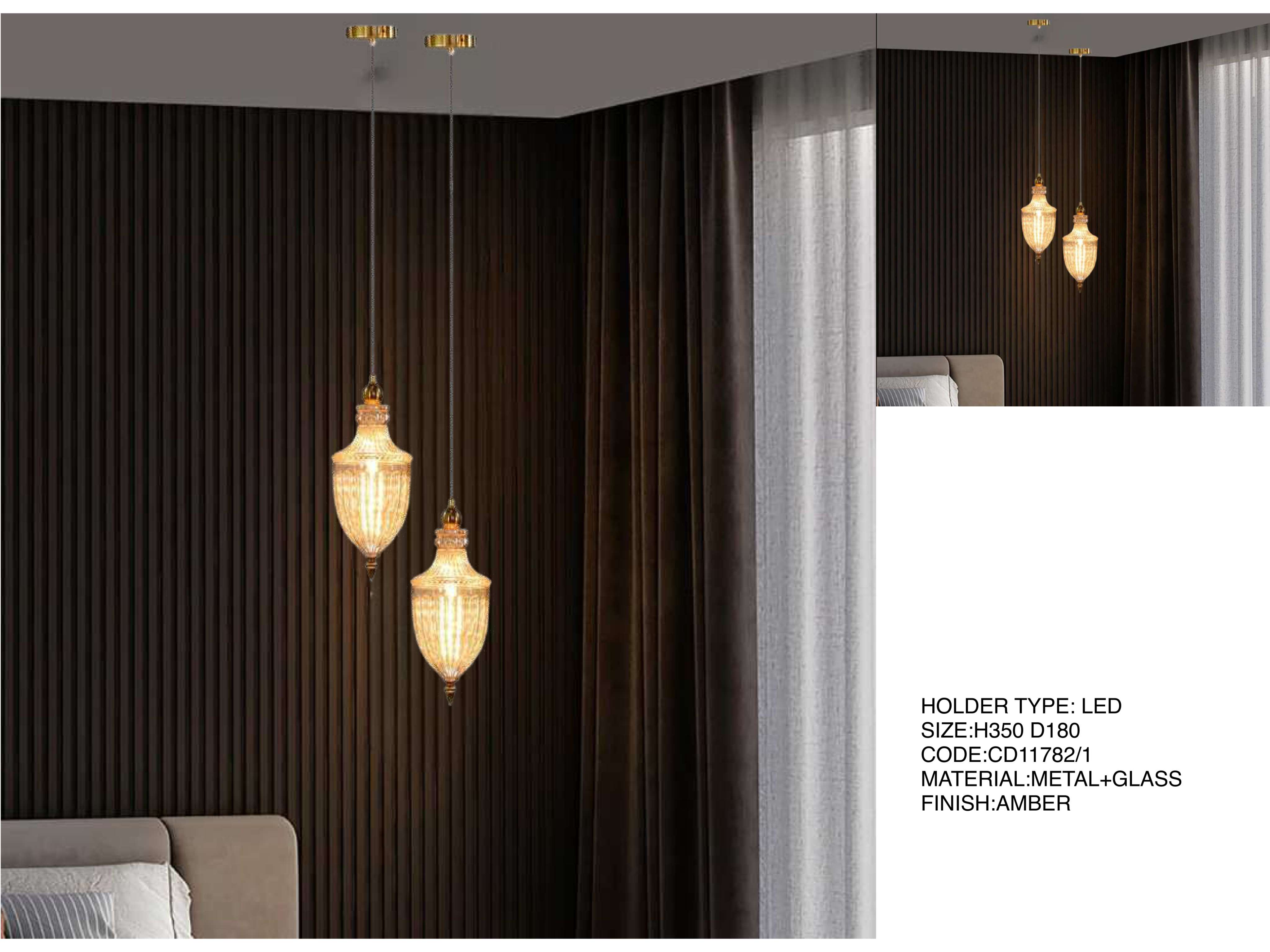 Beyond Lights - Amber Glass Pendant- LCHL